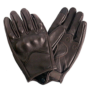 Gants de moto en cuir de mouton véritable marron, doigts entiers, unisexe, sangle de poignet réglable, prise en main confortable, extérieur, toutes saisons - Product Image 1