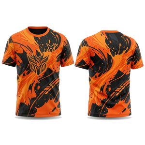เสื้อเจอร์ซีย์ผู้ชายคอกลมแขนสั้นพิมพ์ลายแบบซับลิเมชั่นด้านหน้า น้ำหนัก 220 กรัม ลายกราฟิกสปอร์ต ระบายอากาศได้ดี แห้งเร็ว รับผลิตแบบ OEM พร้อมสกรีนโลโก้ตามสั่ง - Product Image 1