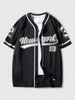 Jersey Baseball Custom Print Dewasa Model V-neck Pendek Nama Tim Anti-Bakteri Logo Depan Cetak Heat-Transfer 100%