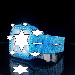 NYC DIAMOND EMPIRE Luxury Elegant Vintage Automatic <b>Mechanical</b> Stainless Steel Square Case 41mm Dial Glass Blue Moissanite <b>Watch</b> - Product Image 2