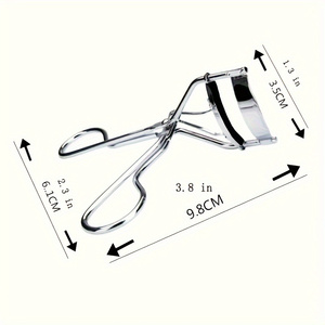 Stainless Steel Eyelash Curler with Black Rubber Handles Professional <b>Makeup</b> <b>Tool</b> with Compact Design and Comfortable Grip - Product Image 2