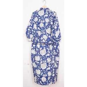 Kimono Hecho a Mano 100% Algodón con Estampado Floral, Ligero, para Verano, Spa, Baño, Informal, Romántico, Largo, para Dormir, Playa, Bikini - Product Image 6