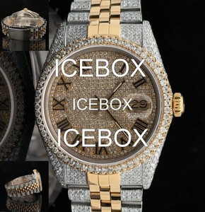 Mossinate Watches Stainless Steel VVS Yellow <b>Gold</b> Mechanical Diamond Watch Men Hip Hop Buss Down Pass Diamond <b>Tester</b> - Product Image 2