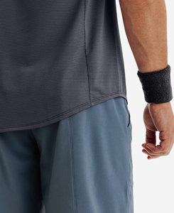 2026 Customized Men's Moisture Wicking Crew Neck Short Sleeve <b>Athletic</b> Shirt Gray Mesh Polyester Sport Top All Seasons Wear - Product Image 5
