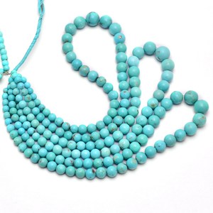 AAA+ Turquoise 5mm-11mm Smooth Round <b>Beads</b> Natural Arizona <b>Blue</b> Turquoise Semi Precious Gemstone Loose <b>Beads</b> for Jewelry Making - Product Image 5