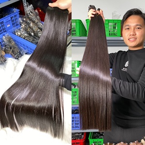 Ready Ship 30'' Unprocessed Remy <b>Hair</b> Bundles Raw Vietnamese Cuticle Aligned Double Drawn Bone Straight 100g <b>Hair</b> Extensions - Product Image 6