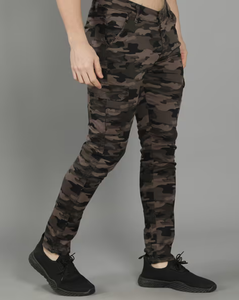 Pantalon cargo camouflage personnalisé, joggers streetwear, coton, imprimé logo, coupe slim homme, pantalon de survêtement - Product Image 5