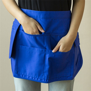 Tablier unisexe en coton tissé à manches courtes avec fermeture à boutons-pression et poches, personnalisable, le plus vendu en 2026, pour uniforme de restaurant, bar et barman - Product Image 3