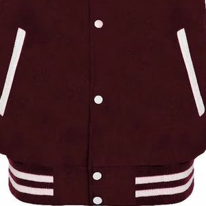 College Baseball Team <b>Jacket</b> 100% Cotton Wool-Lined Slim Fit Winter Style <b>Sheepskin</b> Trim Breathable for College Students - Product Image 3