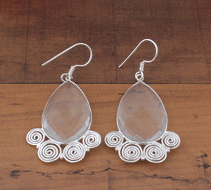 Pendientes Colgantes de Lujo de Plata de Ley 925 con Forma de Pera y Cristal Blanco Brillante en Forma de Lágrima para Mujer, Boda, Novia - Product Image 1