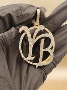 Joyería de Moda, Colgante con Letra Personalizada, Moissanita, Plata 925, Chapado en Oro de 18K, Colgante con Letras Hip Hop, Colgante con Iniciales - Product Image 2