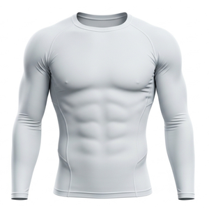 <b>Compression</b> Gym Rash Guard <b>Men</b> Long Sleeve Fitness Sportswear Surfing Suit Breathable Quick Dry Anti-Bacterial UPF50+ - Product Image 6