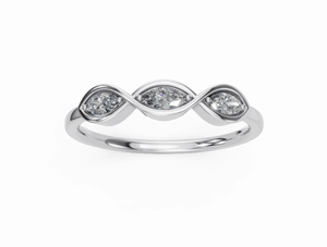 Anillo Minimalista con Diamantes, Oro Sólido de 9KT, 14KT, 18KT, Oro Amarillo, Rosa y Blanco, Joyería Fina, Anillo con Diamantes Pequeños para Uso Diario, para Mujer - Product Image 6