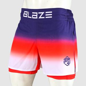 Pantalones cortos de lucha MMA personalizados de alta calidad pantalones cortos de boxeo con logotipo personalizado ropa de lucha para hombres pantalones cortos 2 en 1 Smoke MMA - Product Image 1