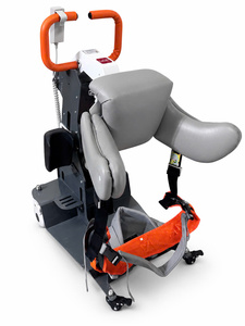 <b>Black</b> Dual Adjustable Metal Patient Lift with Seat and Safety <b>Harness</b> for Mobility Assistance - Product Image 2