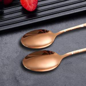 Cuchara y Tenedor de Acero Inoxidable Premium Color Oro Rosa, Aptos para Lavavajillas, Elegantes, Ideales para Regalo - Product Image 3