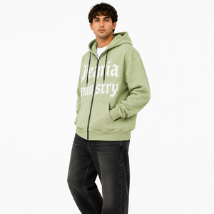 Sweat-shirt à capuche zippé pour homme, manches longues, avec poche, style streetwear, logo personnalisé - Product Image 3