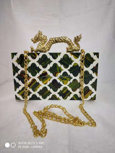 Angel Resin <b>Clutch</b> Handbag Export-Quality Elegance <b>White</b> Handcrafted by CRAFTING CRAFTS India <b>for</b> sale women resin <b>clutches</b> - Product Image 2