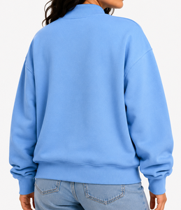 Sudadera Oversize de Cuello Alto para Mujer al por Mayor de California con Nombre del Estado Personalizado Bordado Frontal y Aplique de Sarga Tackle Twill Estilo Universitario - Product Image 6