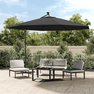 Sombrilla de Jardín Cantilever Antracita con Tela de Poliéster y Poste de Metal para Sombrillas y Bases de Patio - Product Image 1
