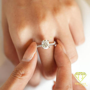 Elegant Round Cut Moissanite Diamond <b>Ring</b> In 925 Sterling <b>Silver</b> With Stones Luxury <b>Solitaire</b> Engagement Jewelry by trisha - Product Image 2