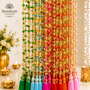 Indian <b>Wedding</b> <b>Decor</b> Colorful Velvet Ball Tassel Garland Pompom Bell Strings Festive <b>Wedding</b> Housewarming Stage Backdrop <b>Decor</b> - Product Image 2