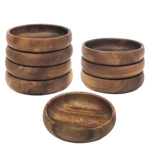 Juego de 8 tazones de madera de acacia de alta calidad para frutos secos, palomitas, verduras o decoración de mesa - Product Image 6
