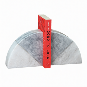 Nouveauté : Porte-livres en marbre naturel gris et blanc gravé sur mesure avec emballage personnalisé pour livres et cadeaux - Product Image 1