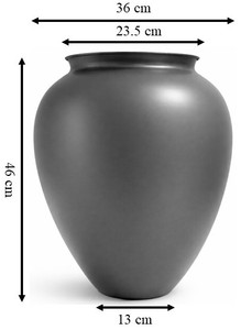 Decorative Iron Flower Vase Elegant Floor <b>Standing</b> Metal Vase With Grey Finish For Living Room <b>Corner</b> Decoration Purpose - Product Image 2