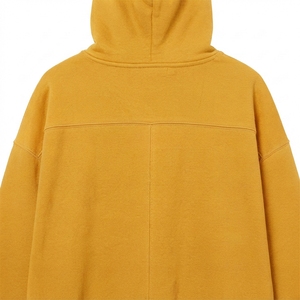 Sweat-shirt à capuche unisexe surdimensionné en molleton de coton noir uni personnalisé à manches longues – Fabricant - Product Image 5