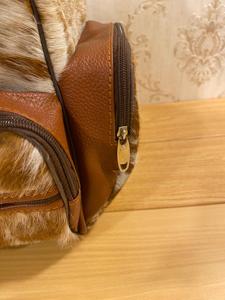 Stylish Handmade Hair On Leather <b>Backpack</b> Cowhide Travel School Bag Luxury Fashion <b>Backpack</b> for Women Men Durable LHBP-0070 - Product Image 3
