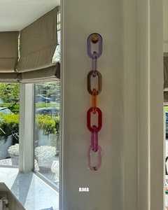 Chaîne en résine à maillons acryliques larges, chaîne en bois, poignée de sac en résine épaisse effet marbre, accroche-sac à main, accessoires pour sac fourre-tout, décoration murale - Product Image 6