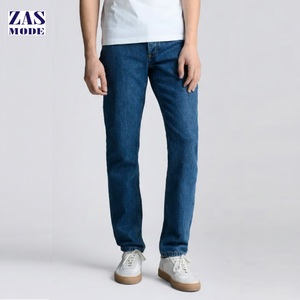 Pantalones Vaqueros de Mezclilla para Hombre, Elegantes, Ecológicos, Transpirables, de Secado Rápido, Cintura Media, Corte Recto, 100% Algodón, Diseño Personalizado - Product Image 1