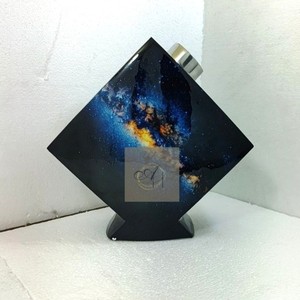 Urna Funeraria con Diseño de Galaxia para Adultos, Forma de Diamante Negro, Urna de Cremación de Aluminio Premium para Cenizas Humanas, Funeral para Adultos - Product Image 1