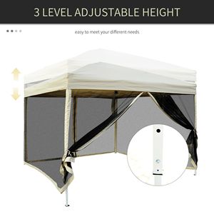 Gazebo Pieghevole 10x10 Facile da Montare con Pareti Laterali in Rete, Altezza Regolabile, Borsa per il Trasporto, Ideale per Giardino, Patio, Spiaggia, in Poliestere Resistente - Product Image 4