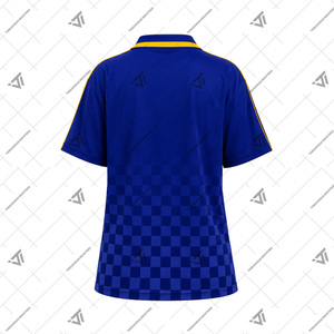 เสื้อโปโลฟุตบอลแบบสปอร์ต คอวี ลายตารางหมากรุก สำหรับสตรี  แบบสั่งทำพิเศษสำหรับชมรมกรีก Sigma Gamma Rho ขายส่ง - Product Image 3