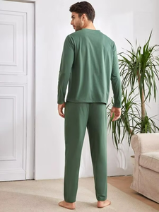 Cozy Cotton Sleepwear Solid Custom Bamboo <b>Pyjama</b> Women Men Couple Pajamas Sets - Product Image 2