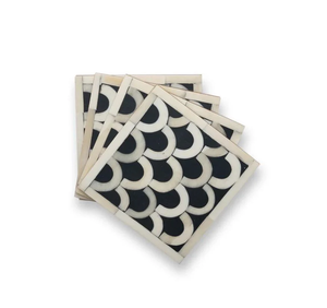 แผ่นรองแก้วลายดอกไม้แบบใหม่ ทำจากกระดูกและเรซิ่น หนา 6 มม. - Product Image 5