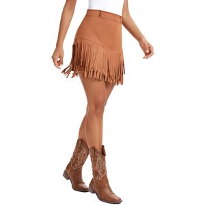 Falda de cuero con cintura elástica de moda urbana en venta, diseño propio personalizado, falda de cuero para mujer - Product Image 2