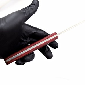 Couteau de chasse à lame fixe en acier inoxydable, manche en bois, pointe tombante, avec étui en cuir - Product Image 4