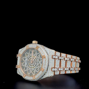 Classic rose gold Diamond tester Certified Moissanite rose Gold <b>automatic</b> Skele-ton watch VVS moissanite Diamond Watch - Product Image 5