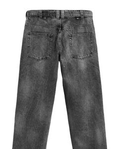 Jeans baggy pour hommes personnalisés de haute qualité motif solide pantalon Vintage mi décontracté tricoté tissage Denim Anti-rides écologique - Product Image 3