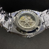 Orologio di Lusso in Acciaio Inossidabile con Cassa Quadrata in Lega al Quarzo, Quadrante Analogico, Vetro Zaffiro, Lunetta con Diamanti, Resistenza all'Acqua 10 Bar, Automatico