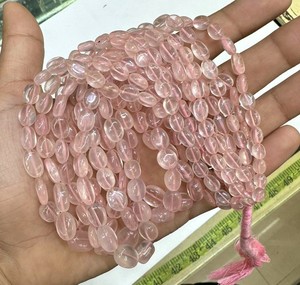 Cuentas de Cuarzo Rosa Natural al por Mayor, Cuentas de Cristal Sueltas de Forma Ovalada, Cuentas Ovaladas Excelentes, Cuentas Ovaladas de Primera Calidad, 16 Pulgadas - Product Image 1