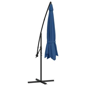 Sombrilla de Jardín Cantilever Azul de 137.8 Pulgadas de Diámetro, Sombrilla de Patio de Poliéster con Base - Product Image 5