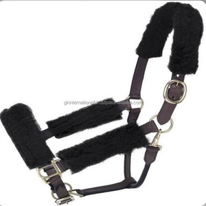 Licol en cuir polaire réglable pour cheval, excellente qualité, doux et rembourré, licou, tête en cuir polaire, équipement d'équitation - Product Image 3