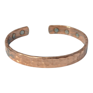 Bracelet magnétique en cuivre martelé à la main, triple aimant thérapeutique pour une meilleure circulation, le soulagement du stress et le bien-être holistique - Product Image 3
