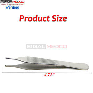 Adson Kocher Tweezers 4.72'' 1x2 Tooth Forceps High Quality Stainless Steel Reusable Medical Surgical Dental Medic Instruments - Product Image 2