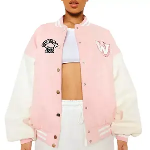 Chaqueta Deportiva Transpirable para Mujer, Chaqueta Varsity con Logotipo Personalizado Bordado, Ropa Casual Larga, Venta al Por Mayor OEM, Estilo Vintage de Invierno de Alta Calidad - Product Image 2