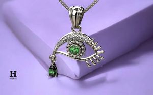 Colgante de Lujo con Diseño de Ojo Dorado, Joyería Fina Personalizada con Diamantes Certificados por IGI/GIA, Proveedor Mayorista - Product Image 2